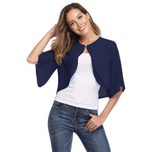 Load image into Gallery viewer, Women's Seven-point Sleeve See-through Cardigan Chiffon Cardigan Cape