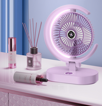 Load image into Gallery viewer, Portable USB Charging Desktop Fan With Light