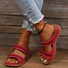 Load image into Gallery viewer, Women Wide Flip Flops Beach Wedge Sandals