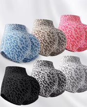 Load image into Gallery viewer, High-waisted Leopard Print Gym Shorts