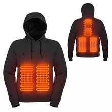 Load image into Gallery viewer, Unisex 5 heating zone USB heated hoodie