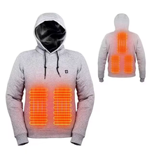 Load image into Gallery viewer, Unisex 5 heating zone USB heated hoodie