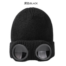 Load image into Gallery viewer, Unisex windproof glasses with cashmere knitted hat