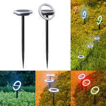 Load image into Gallery viewer, 2 Pcs 12LED Plastic Rotating Color Light Garden Ground Mounted Solar light