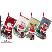 Load image into Gallery viewer, 4 Pack Christmas Sock Gift Bag