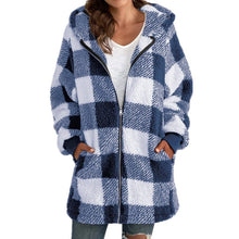 Load image into Gallery viewer, Women's Zip Hoodie Plaid Sweatshirt