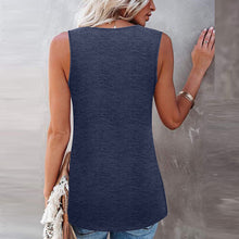 Load image into Gallery viewer, Women's Fashion O-Neck Sleeveless Tops Casual Lace Patchwork Hem Tank Tops