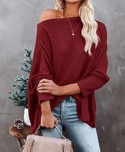 Load image into Gallery viewer, Off-Shoulder Waffle Knit Top