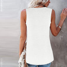 Load image into Gallery viewer, Women's Fashion O-Neck Sleeveless Tops Casual Lace Patchwork Hem Tank Tops
