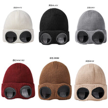 Load image into Gallery viewer, Unisex windproof glasses with cashmere knitted hat