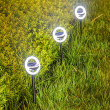 Load image into Gallery viewer, 2 Pcs 12LED Plastic Rotating Color Light Garden Ground Mounted Solar light