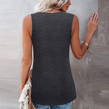 Load image into Gallery viewer, Women's Fashion O-Neck Sleeveless Tops Casual Lace Patchwork Hem Tank Tops