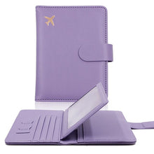 Load image into Gallery viewer, PU Leather Travel Passport Holder with Credit Card Holder Case Wallet Protector