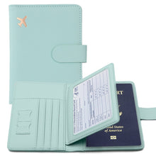 Load image into Gallery viewer, PU Leather Travel Passport Holder with Credit Card Holder Case Wallet Protector
