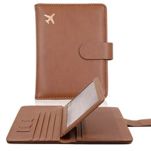 Load image into Gallery viewer, PU Leather Travel Passport Holder with Credit Card Holder Case Wallet Protector
