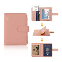 Load image into Gallery viewer, PU Leather Travel Passport Holder with Credit Card Holder Case Wallet Protector