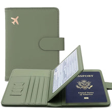 Load image into Gallery viewer, PU Leather Travel Passport Holder with Credit Card Holder Case Wallet Protector