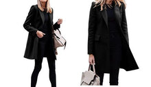 Load image into Gallery viewer, Long Blazer-Style Trench Coat