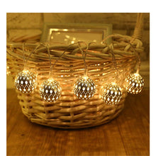 Load image into Gallery viewer, Fairy Moroccan Hollow Metal Ball LED String Lights