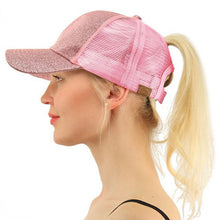 Load image into Gallery viewer, New Glitter Ponytail Baseball Cap