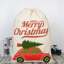 Load image into Gallery viewer, Cotton Burlap Santa Xmas Personalize Present Bag