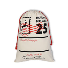 Load image into Gallery viewer, Cotton Burlap Santa Xmas Personalize Present Bag