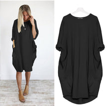 Load image into Gallery viewer, Women Fashion Dress Plus Size Stitching Long Sleeve Long Dress
