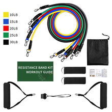 Load image into Gallery viewer, 11 Pcs Latex Tube Resistance Bands Exercise Training Equipment