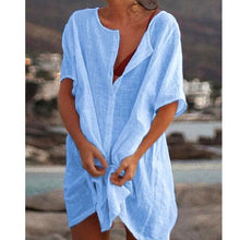Load image into Gallery viewer, Women's Casual Short Sleeve Dresses Beach Wear Robe Femme Swimwear Cover-up