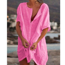 Load image into Gallery viewer, Women's Casual Short Sleeve Dresses Beach Wear Robe Femme Swimwear Cover-up
