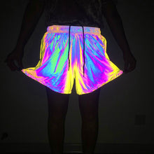 Load image into Gallery viewer, Shiny colorful reflective shorts