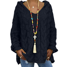 Load image into Gallery viewer, New Women's Warm Hooded Long-sleeved Knitted Sweater Cardigan