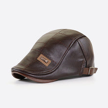 Load image into Gallery viewer, Men's Warm PU Leather Flat Cap