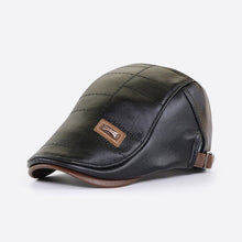 Load image into Gallery viewer, Men's Warm PU Leather Flat Cap