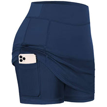 Load image into Gallery viewer, Women's Active Athletic Skort Skirt with Pockets Double-Layer Shorts