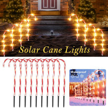 Load image into Gallery viewer, 5 Pack Christmas Pathway Candy Cane Light USB Street Lamp Outdoor Garden Yard Decoration
