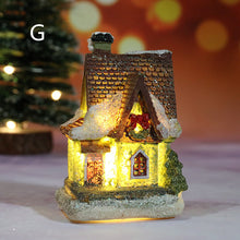 Load image into Gallery viewer, 2 Pack Christmas decorated resin illuminated cabin