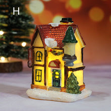 Load image into Gallery viewer, 2 Pack Christmas decorated resin illuminated cabin