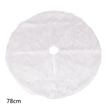 Load image into Gallery viewer, White Christmas Tree Skirt Plush Faux Fur Xmas Tree Carpet