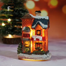 Load image into Gallery viewer, 2 Pack Christmas decorated resin illuminated cabin