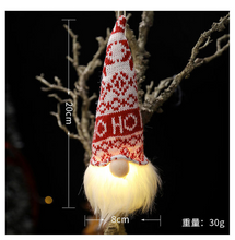 Load image into Gallery viewer, Christmas Forest old man with light pendant faceless doll