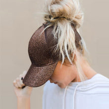 Load image into Gallery viewer, New Glitter Ponytail Baseball Cap