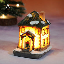 Load image into Gallery viewer, 2 Pack Christmas decorated resin illuminated cabin