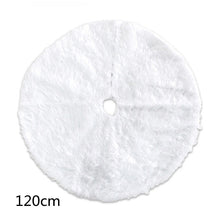 Load image into Gallery viewer, White Christmas Tree Skirt Plush Faux Fur Xmas Tree Carpet