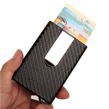 Load image into Gallery viewer, PU Carbon Fiber ID Metal Credit Card Wallet