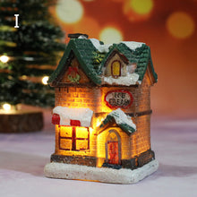 Load image into Gallery viewer, 2 Pack Christmas decorated resin illuminated cabin