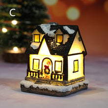 Load image into Gallery viewer, 2 Pack Christmas decorated resin illuminated cabin