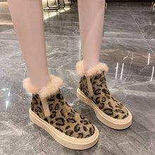 Load image into Gallery viewer, Autumn Winter Leopard Snow Boots