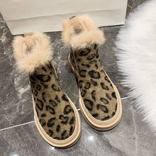 Load image into Gallery viewer, Autumn Winter Leopard Snow Boots