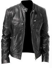 Load image into Gallery viewer, Mens Fashion PU Leather Slim Fit Stand Collar Jacket